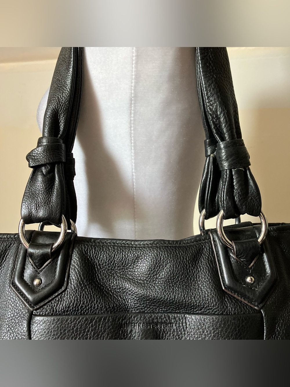 Aimee Kestenberg Galaxy Print Leather Tote Bag Black Shoulder Bag - Picture 6 of 11